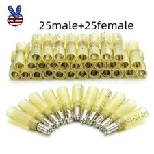 Heat Shrink Bullet Wire Connectors 12-10AWG Male Female Crimp Terminals 50PCS