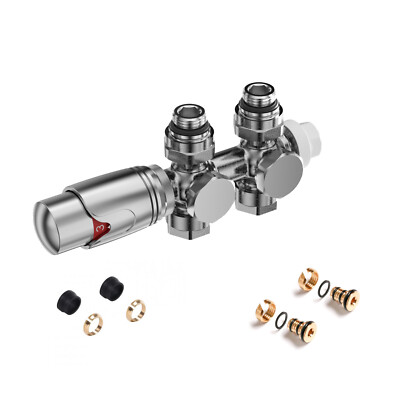 FistConcept Hahnblock 6 Wege Multiblock Ventil Set für Badheizkörper Chrom Matt