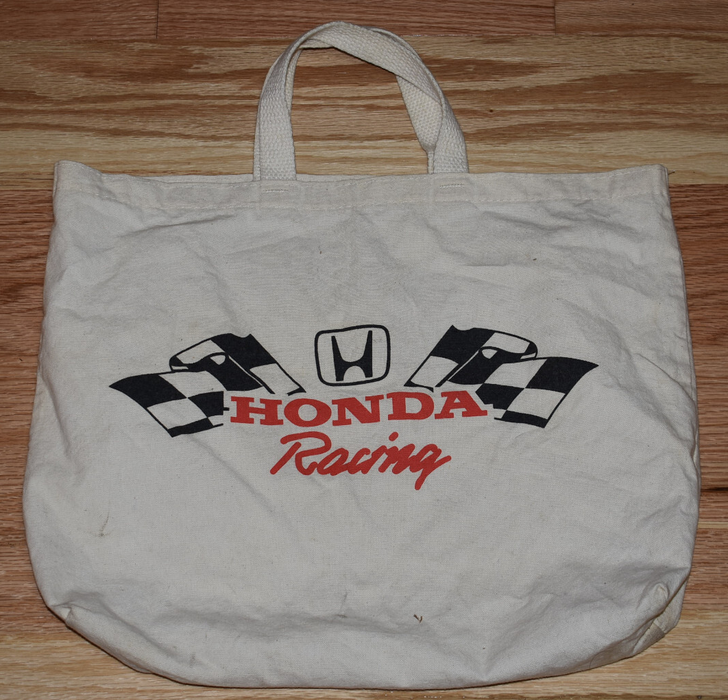 Vintage 1980s Honda Racing Team Tote Bag for NASCAR NHRA Fans