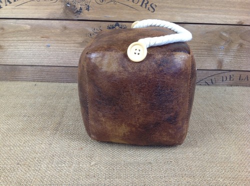 Decorative Style Faux Leather "Not You Again" Door Stop with a handle - Picture 3 of 7