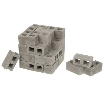 1:12 Scale Cinder Blocks Miniature Bricks for Model Stones Walls 30pcs