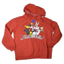Looney Tunes Hoodie Size 2XL 19 Youth That's All Folks Bugs Hooded Sweatshirt