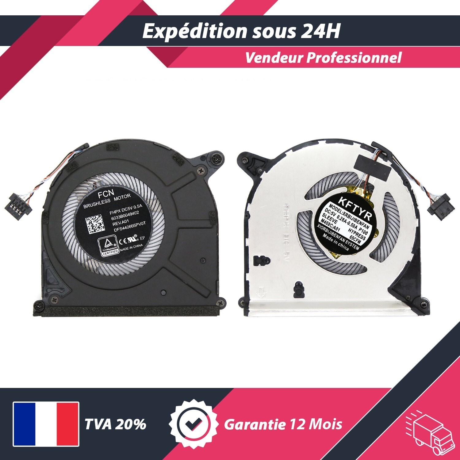 Ventilateur CPU pour HP EliteBook x360 1030 G2 référence 917886-001