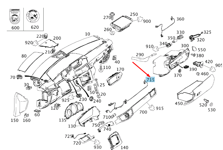 MERCEDES-BENZ E W212 Front Bumper Wiring Harness A2125402700
