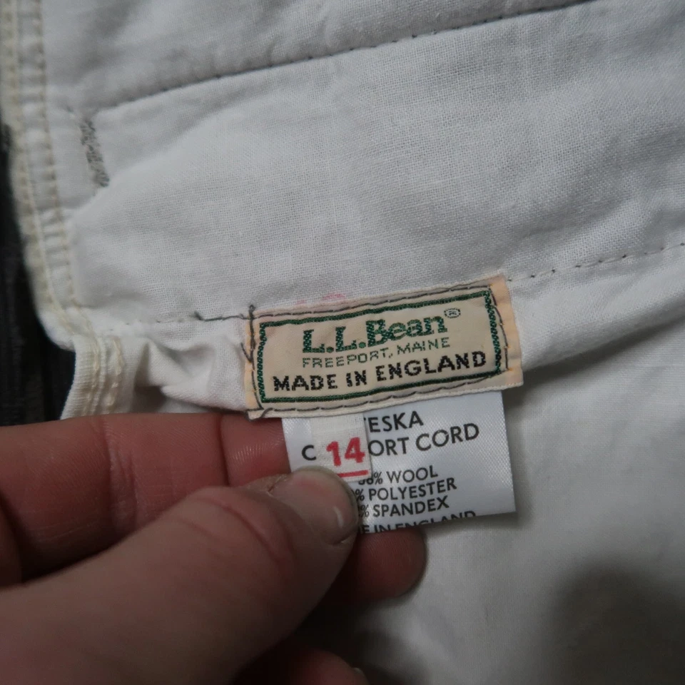 Vintage L.L. Bean Gray Teska Comfort Corduroy Pants Made in England size 14 - Image 3 of 4