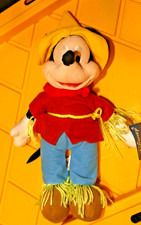 NWT Disney Scarecrow Mickey Toy Factory stuffed plush yellow hat shirt belt