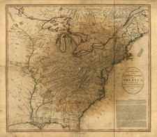 22" x 24" 1783 map of the United States of America An accurate