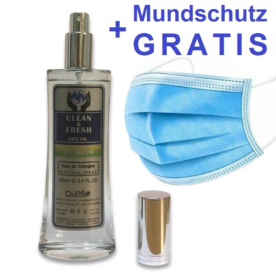 100ml C&F +GRATIS MUNDSCHUTZ persönliche Hygiene mit ZITRUSDUFT 80%Alkohol SPRAY