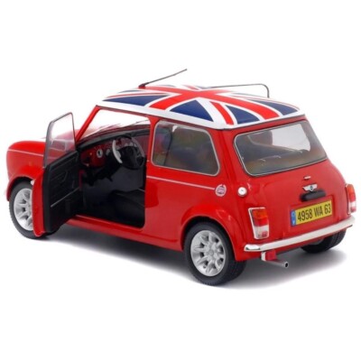 1997 MINI COOPER SPORT RED WITH BRITAIN FLAG ROOF 1:18 SOLIDO