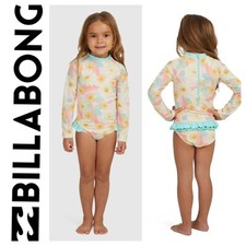BNWT BILLABONG GIRLS KIDS SWEET SUNSET ONE PIECE RASHGUARD SUIT SIZE 4 SUNSUIT