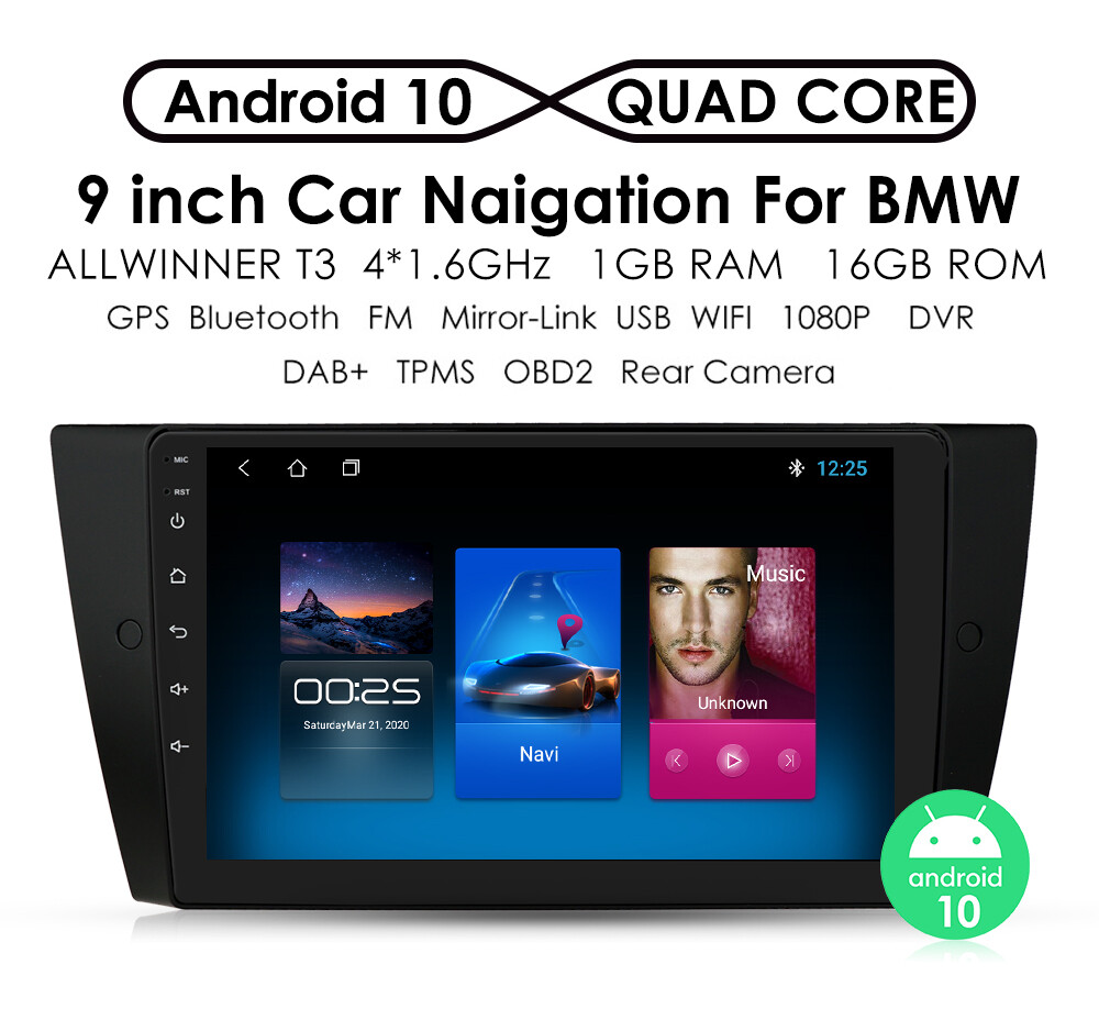 For BMW E90 E91 E92 E93 9'' Touch Screen Android 10 Car For BMW E90 E91 E92 E93 9'' Touch Screen Android 10 Car