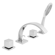 Welfenstein 4 Loch Wannenrandarmatur chrom Wannenrand Armatur Badewanne WRA-78D