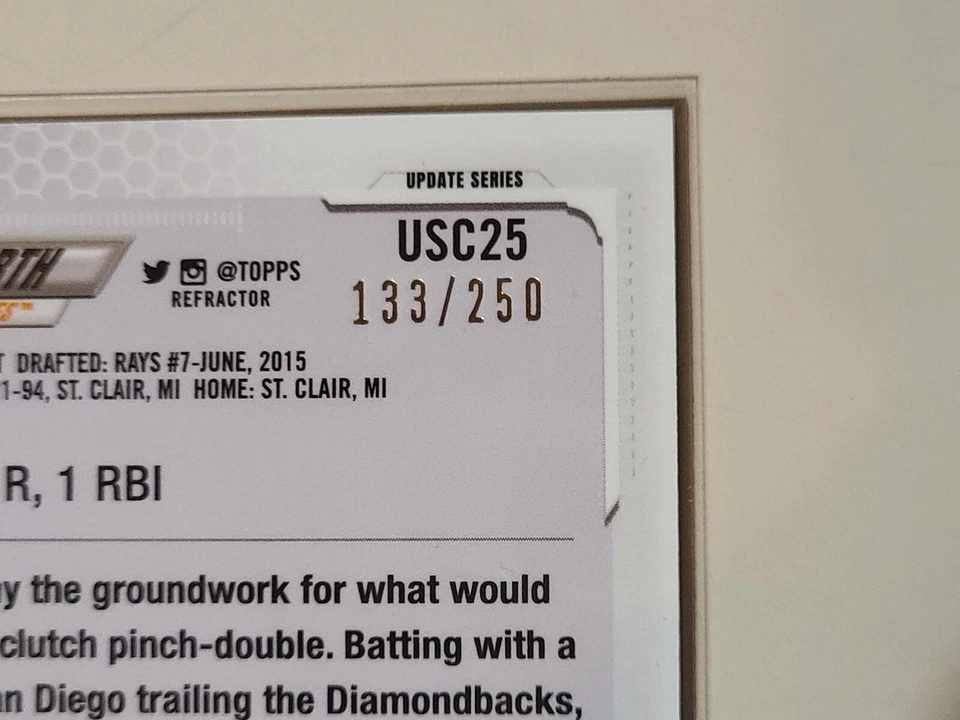 Jake Cronenworth 2021 Topps Chrome Update RC Rookie Debut Refractor #d /250 - Image 3 of 3