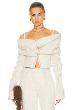 JACQUEMUS La Veste Camargue Top Light Beige Linen 36 NWT 1135