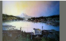 GIG HARBOR MORNING PAINTING LITHOGRAPH PRINT TOM LYNCH  SIGNED LTD ED NUMBERED 