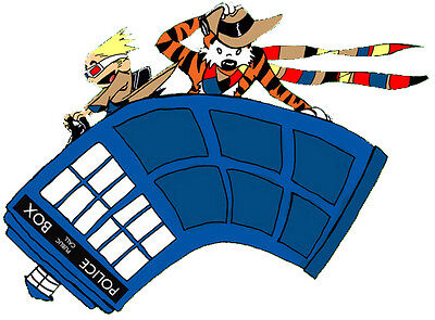 Calvin And Hobbes Play Doctor Who In The Flying Tardis Graphic Tee Ebay