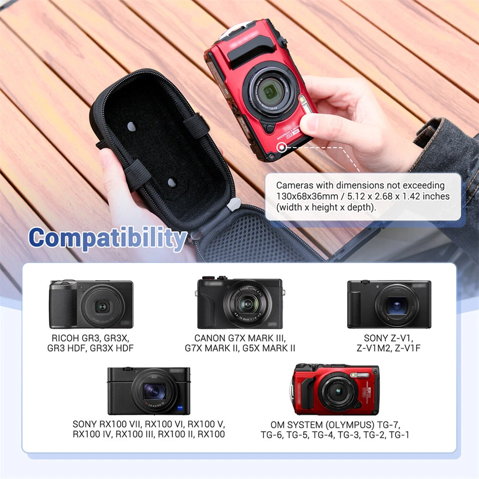 Hard Shell Camera Pouch Case Bag for Sony ZV-1 II ZV-1F RX100 V VI VII IV II III - Image 3 of 4