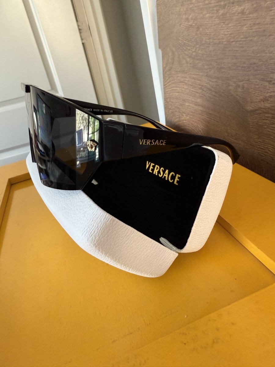 小物 VERSACE Sunglasses Black VERSACE VE4361 GB1/87 Medusa Biggie Black Gold Grey Lens