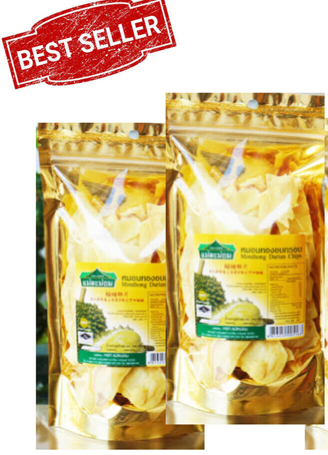 1000 g Fritas Durian Chips Monthong Natural Tailandia Fruta Snack Saludable Halal