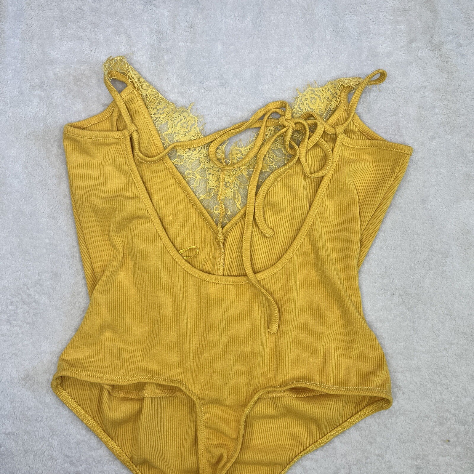 Revolve Super Down Backless Plunging Bodysuit Lac… - image 11