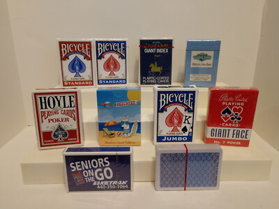 NEW ~ Lot of 10 Playing Card Decks Sealed ~Bicycle, Hoyle, Tropicana, Crusader