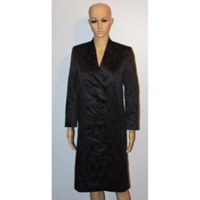 Midnight Black Long Opera Swing Coat 16s G&g Satin Fancy Dress Up Quality Cp
