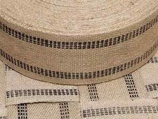 Webbing Natural Jute with Black Stripe 3.5" Width, 9 lb Heavy Grade 5 Yards