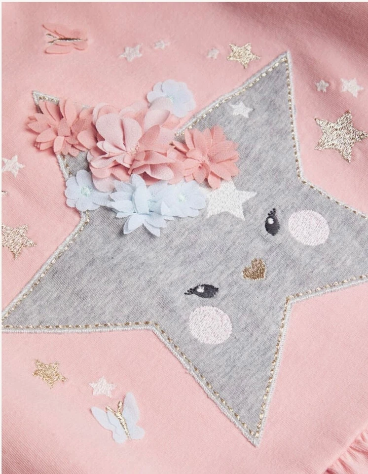 Monsoon Baby Girls Flower Star Top & Leggings Set Age 6-12 Months *BNWT* - Image 3 of 3