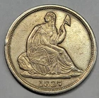1837 Seated Liberty Half Dime 5c H10c XF/AU Detail Cleaned See Pics *M518