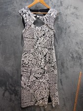 Anthropologie Dress Womens Small Floral Cutout Sheath Midi Sleeveless Occasion