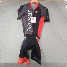 Castelli San Remo 3.2 Speedsuit Mens Medium Black Red Triathlon Cycling Kit USA