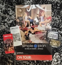 Simple Plan 2002 No Pads No Helmets Poster 11'' x 17'' LOT W/ Stickers and Cards