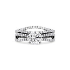 Engagement 18k GoldDiamond Round Lab Grown Band Set IGI White E F VVS 1.60 Ct