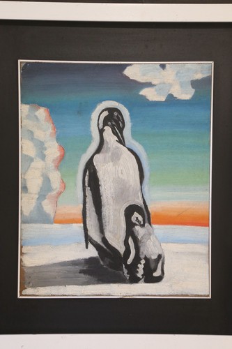 Fausto Repetti Ölgemälde Tafel Futurismus Pinguine 40er 50er Avantgarde - Bild 3 von 24