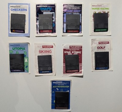 9 Mattel Intellivision/ Sears Tele-Games cartridge & Manual Lot