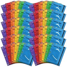 72 Packs Pencil Pouch for 3 Ring Binder, Bulk 3-Holes Zipper Pencil Pouches i...