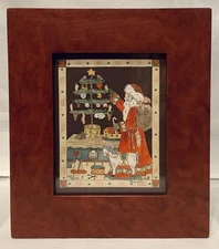 Folk Art Scherenschnitte Father Christmas Santa Signed LE by Sandra Gilpin 8”x7”