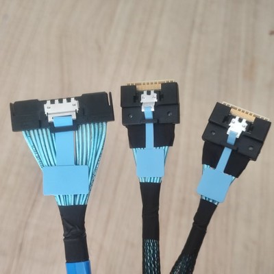 MCIO 16X 124P to 1 point 2 SlimSAS SFF-8654 74P data cable 25CFZ-350820 40cm