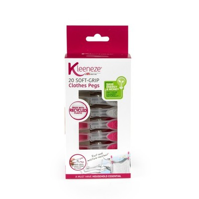 Kleeneze 20er Pack Wäscheklammern - robuste Wäscheklammern, weiche Einheitsgröße, grau 
