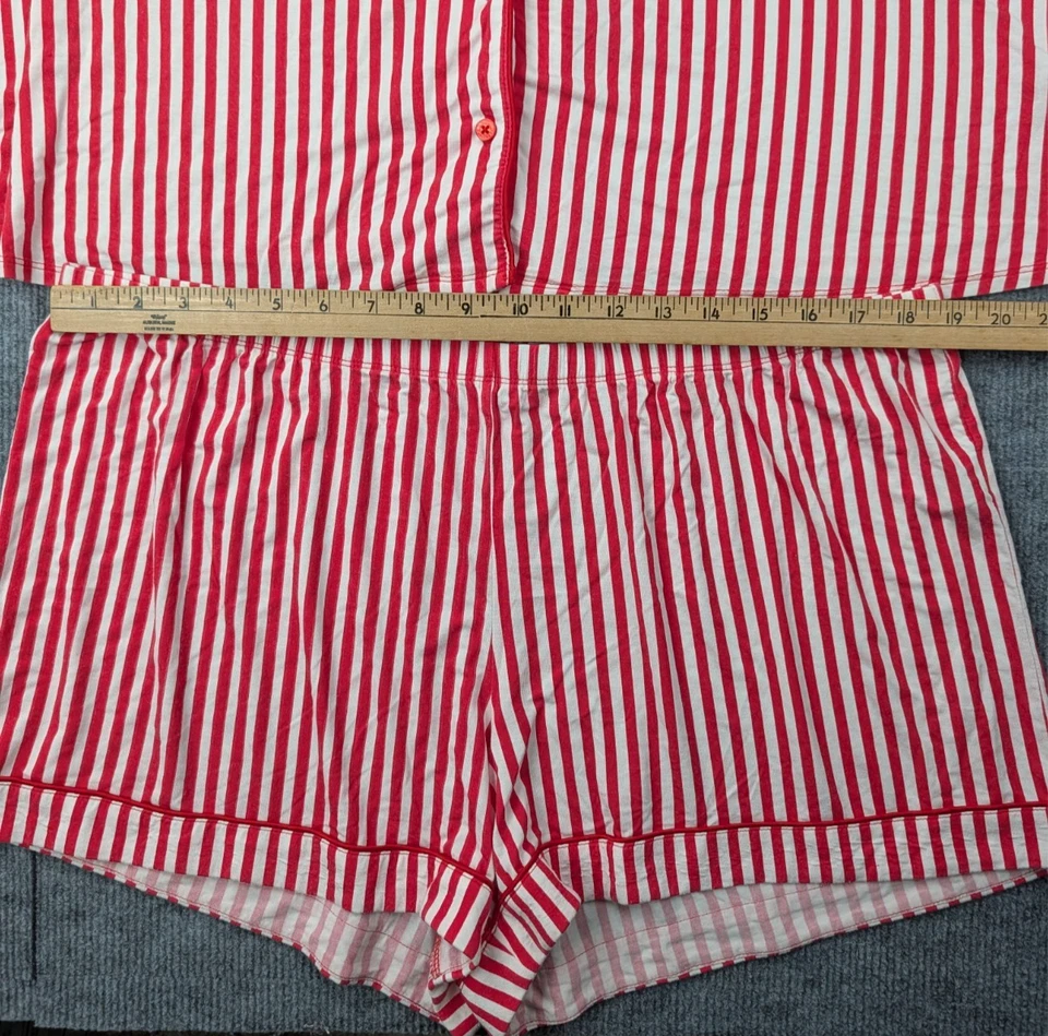 Conjunto de pijama Nordstrom para mujer XL a rayas modales abotonados ajustado cómodo vacaciones Foto 3 de 4