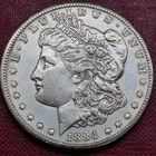 1884 CC Morgan Silver Dollar $1 AU  - UNC Uncirculated Carson City #100299