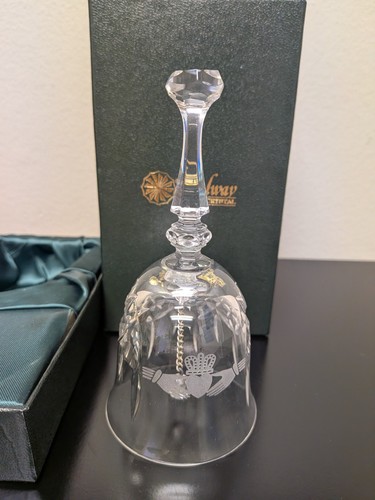 Galway Irish Crystal Claddagh Make Up Bell New In Box Wedding Gift Anniversary