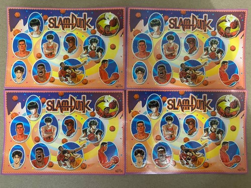 Vintage 90s Slam Dunk Anime Stickers Lot x4 Near Mint Rare Collectible