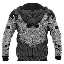 New Viking Series Men's 3D Digital Print Hoodie Viking Tattoo Sleeve Full Print