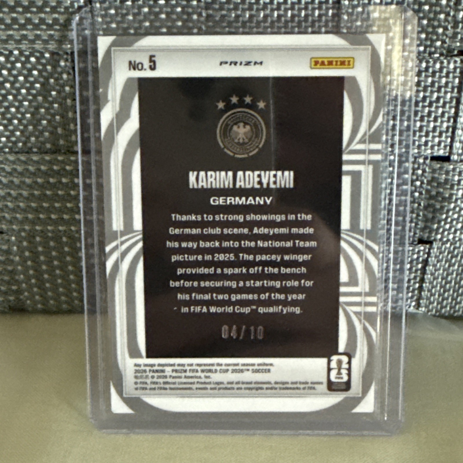 Karim Adeyemi 2026 Panini Prizm FIFA World Cup Screamers Gold Prizm /10 view 2