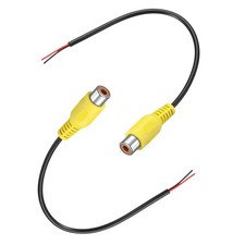 0.7FT RCA to Bare Wire Speaker Cable Yellow RCA Female Plug Pack of 2