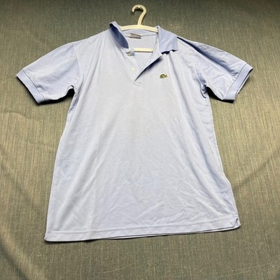 Lacoste Men's Polo Shirt Size 5 Blue Short Sleeve Crocodile Logo Vintage Casual