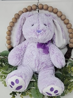 Purple Bunny Rabbit Girls Walmart 9'' Sitting Plush Nylon Bow White Feet Ear