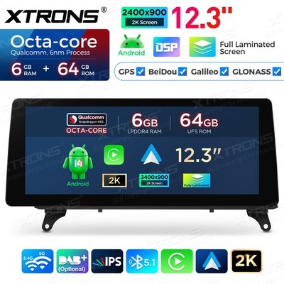 Qualcomm Octa Core Android 14 for BMW X5 X6 CCC 12.3 Stereo Wireless CarPlay 64G