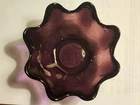 BLENKO Art Glass Lotus Bowl Amethyst Purple Signed Vintage 2000 Richard Blenko.